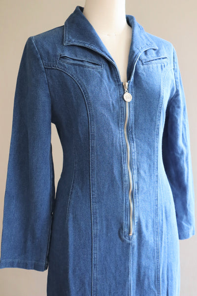 80s Long Denim Dress