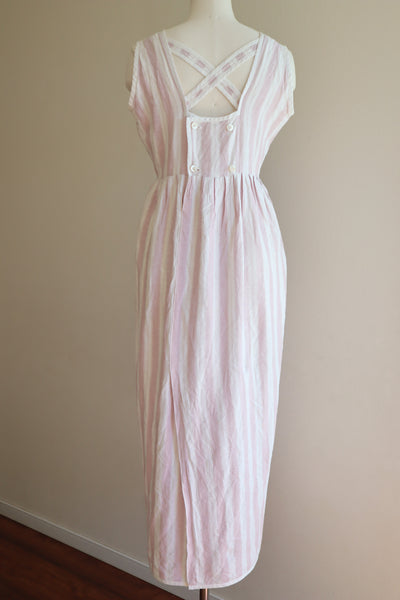 80s Hand Made Linen Dress