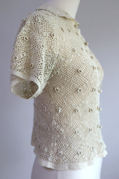 1930s Crochet Blouse Size S~M