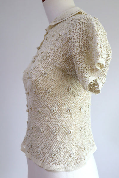 1930s Crochet Blouse Size S~M