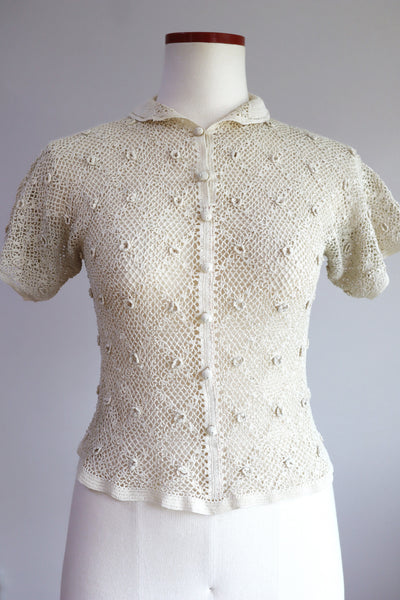 1930s Crochet Blouse Size S~M