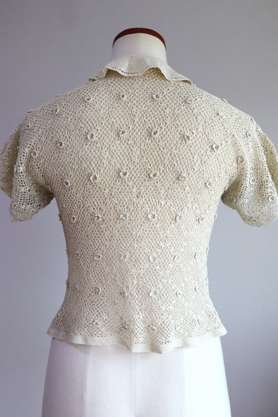 1930s Crochet Blouse Size S~M