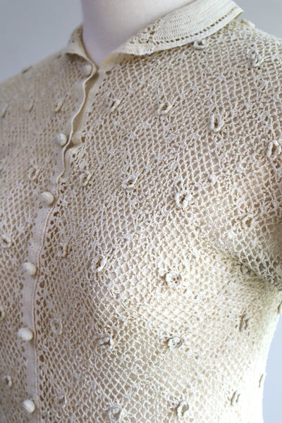 1930s Crochet Blouse Size S~M