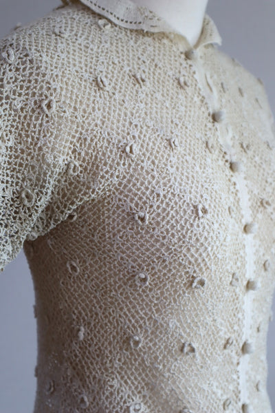 1930s Crochet Blouse Size S~M