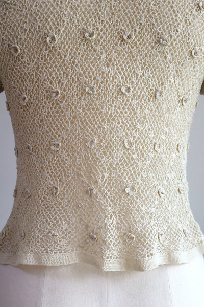 1930s Crochet Blouse Size S~M