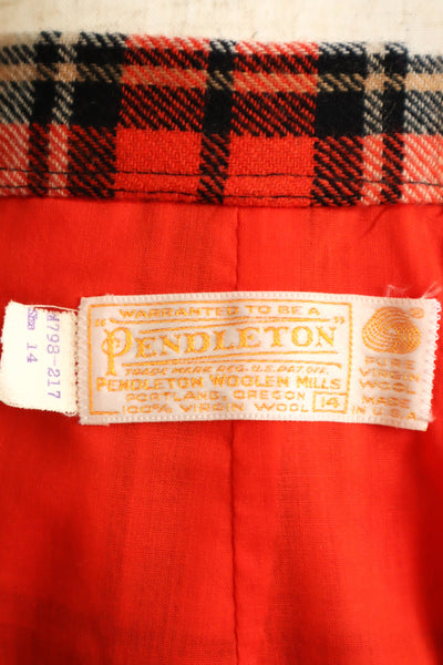 70s Pendleton Red Plaid Wool Pants