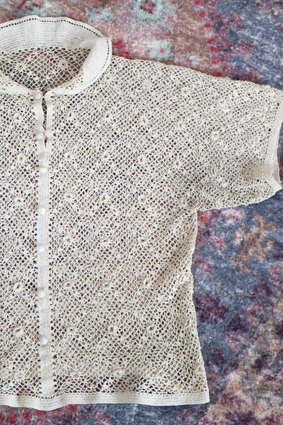 1930s Crochet Blouse Size S~M
