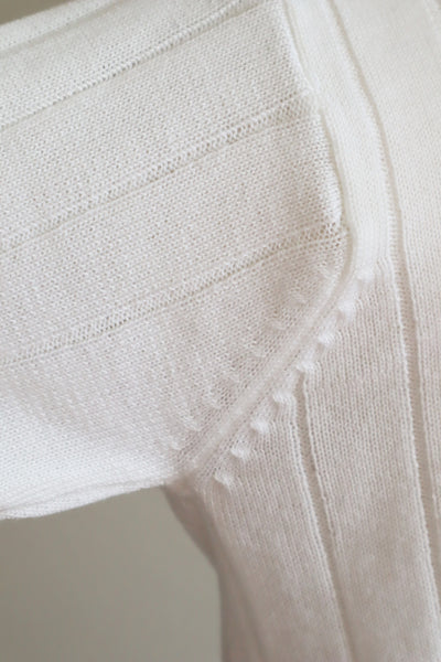 60s Off White Knit Polo Shirt