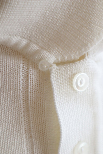 60s Off White Knit Polo Shirt