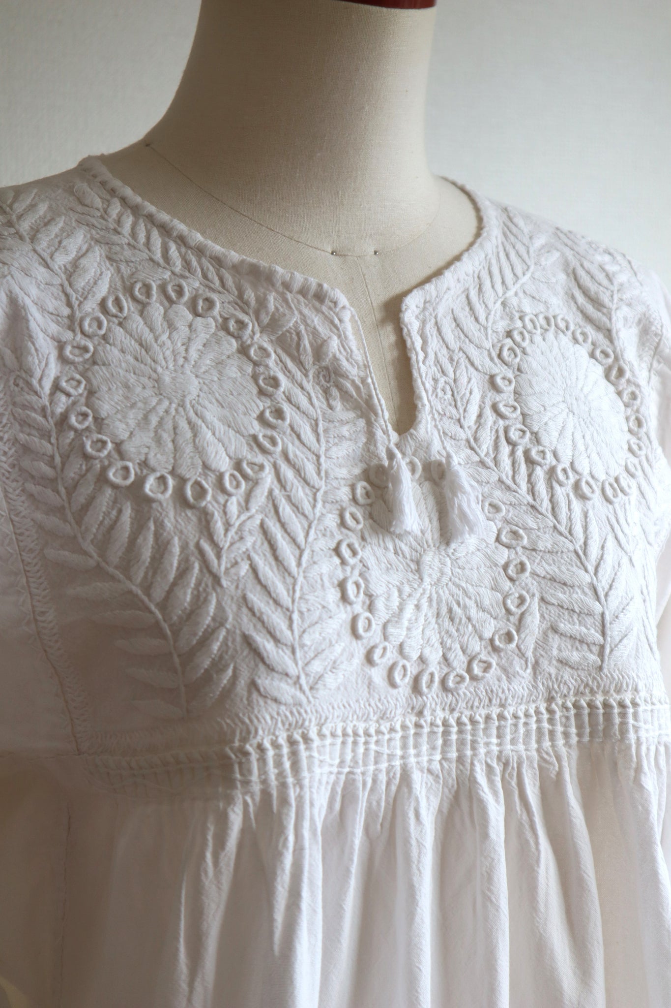 70s All White Embroidered Mexican Blouse