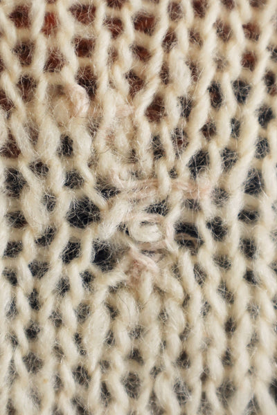 80s Hand-Knit Chunky Wool Cardigan Tree