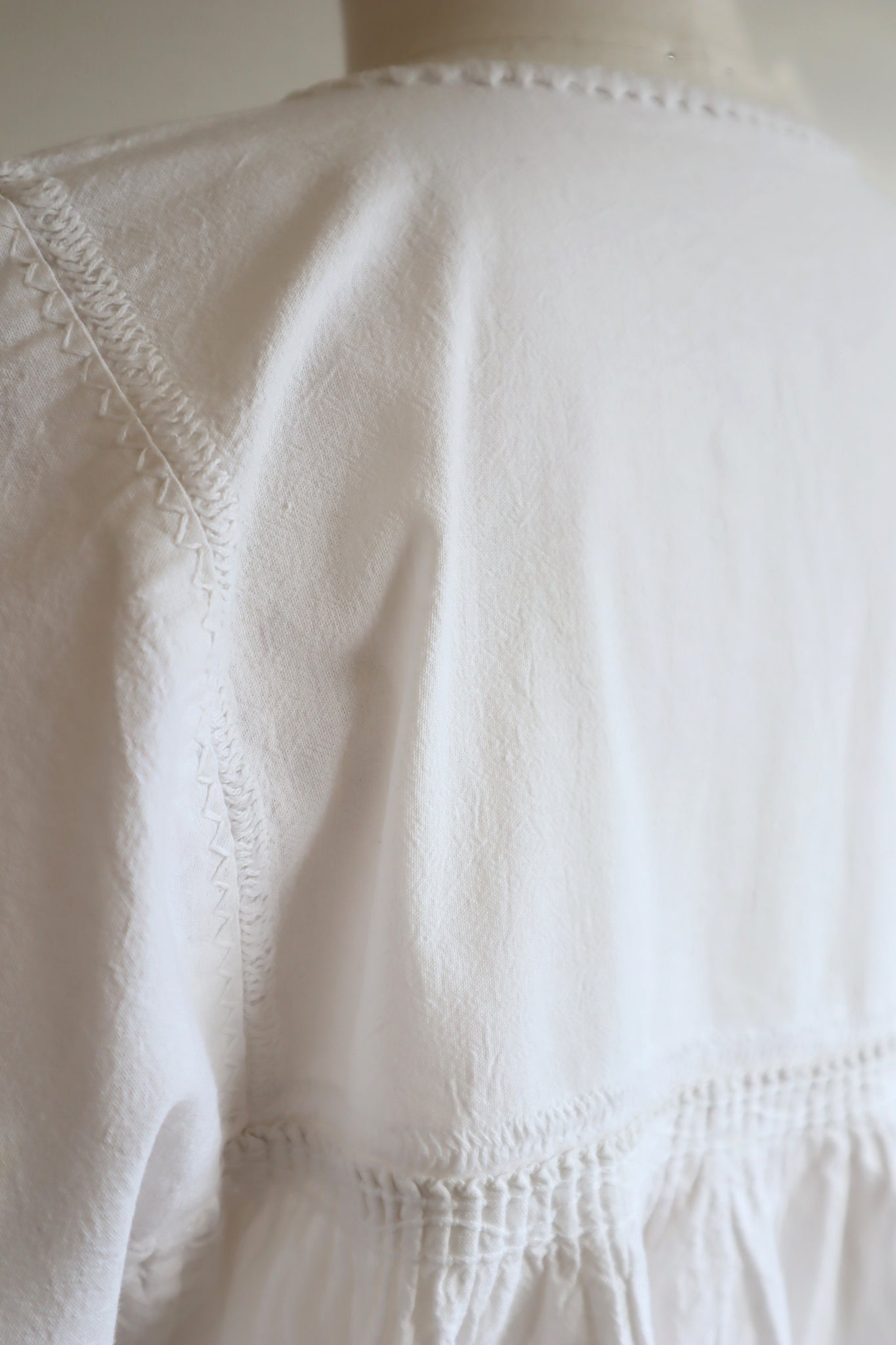 70s All White Embroidered Mexican Blouse