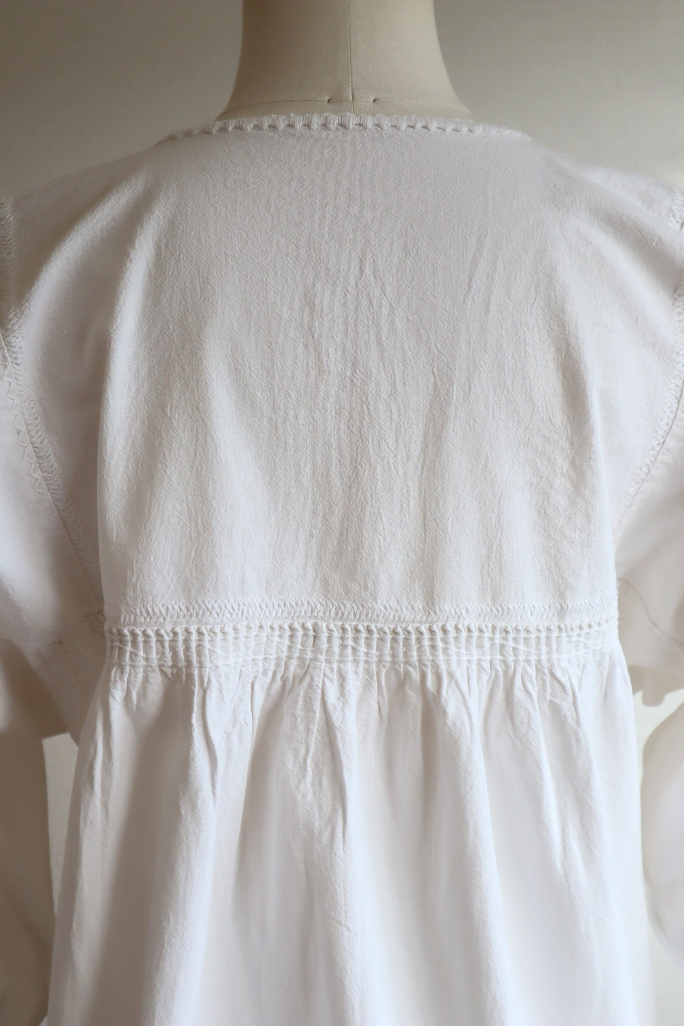 70s All White Embroidered Mexican Blouse