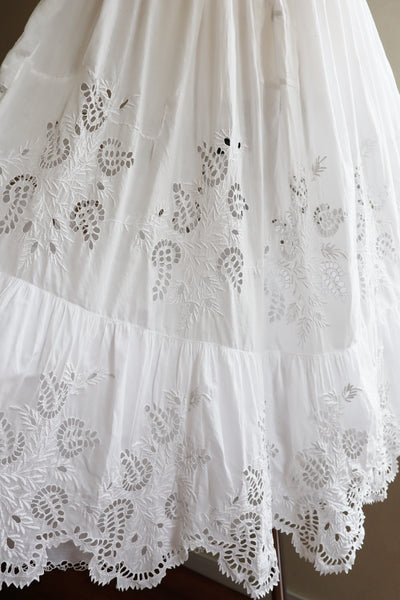 1910s  Broderie Anglaise Cotton Skirt