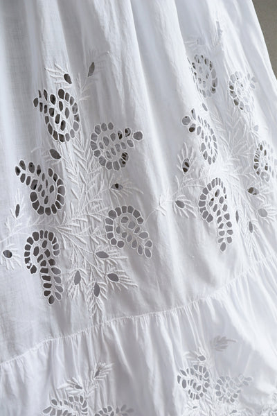 1910s  Broderie Anglaise Cotton Skirt