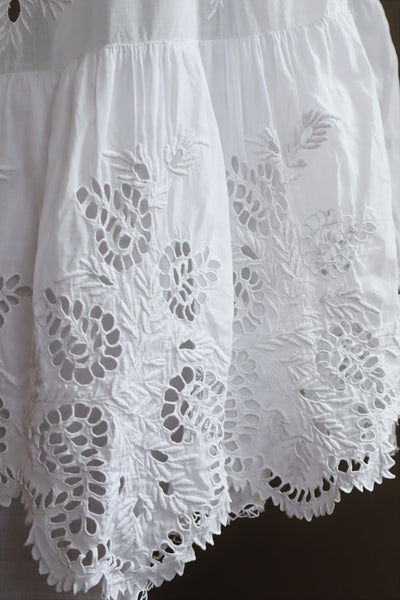 1910s  Broderie Anglaise Cotton Skirt