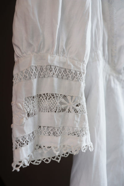 Antique Edwardian White Embroidered Dress