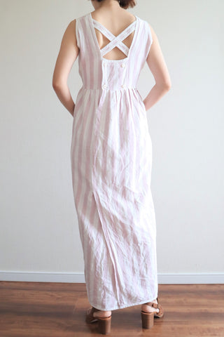 80s Hand Made Linen Dress