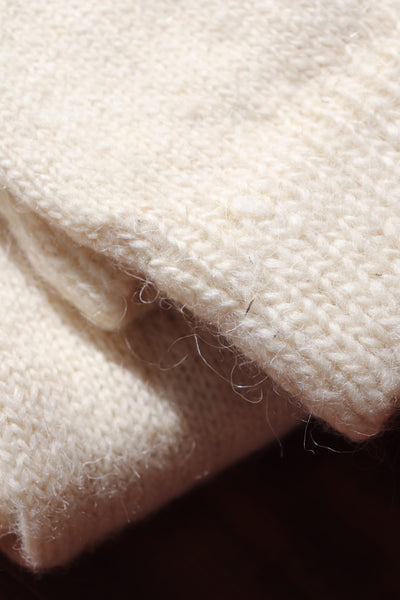 Hand Knit High-Quality Sheep Wool Leggings White