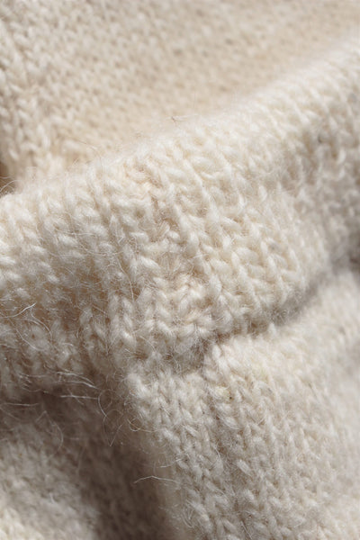 Hand Knit High-Quality Sheep Wool Leggings White