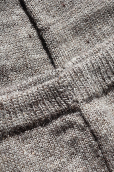 Hand Knit High-Quality Sheep Wool Leggings Grayish Brown