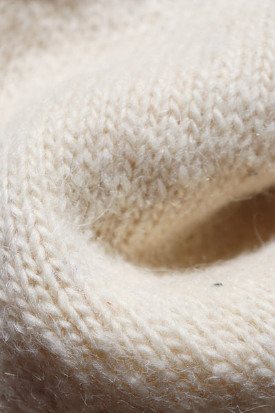 Hand Knit High-Quality Sheep Wool Leggings White