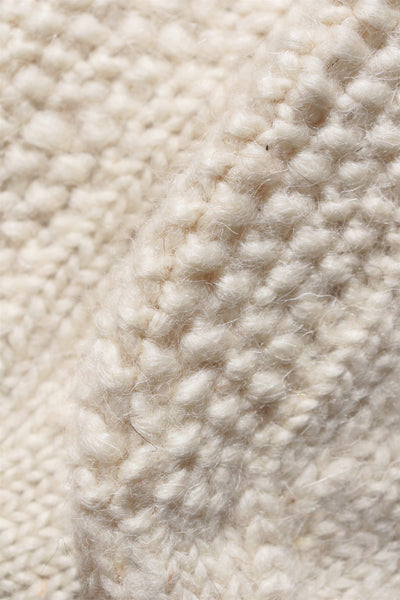 Hand Knit High-Quality Sheep Wool White Socks Size 24～25.5