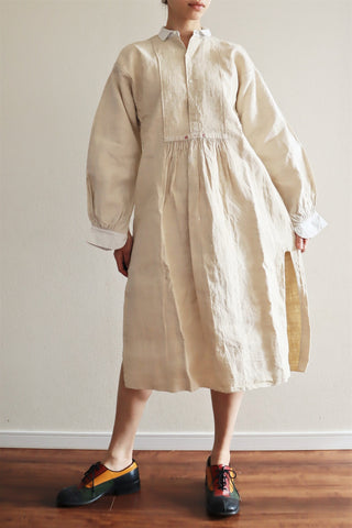 19th Hemp Farmer Work Smock Oatmeal