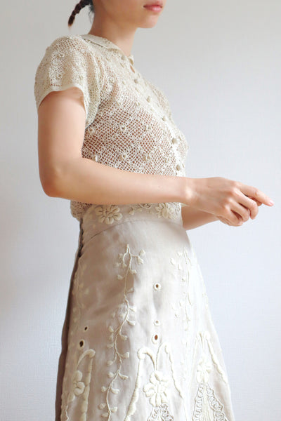 1930s Crochet Blouse Size S~M
