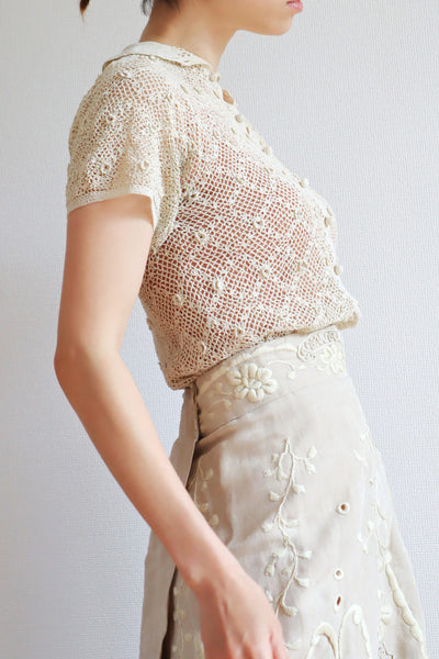 1930s Crochet Blouse Size S~M