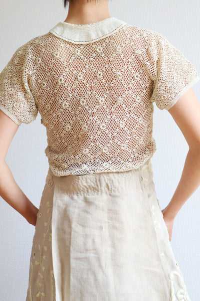 1930s Crochet Blouse Size S~M