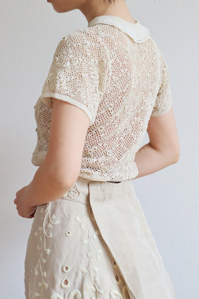 1930s Crochet Blouse Size S~M
