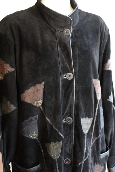 80s Patchwork Suede Leather Jacket