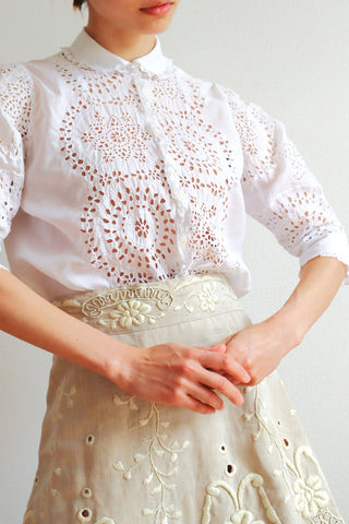 1920s Cut Work Lace Blouse