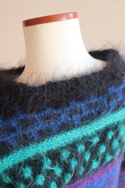 80s Hand Knit Fluffy Mohair Sweater