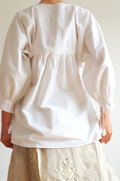 70s All White Embroidered Mexican Blouse