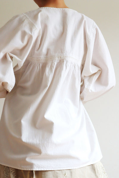 70s All White Embroidered Mexican Blouse