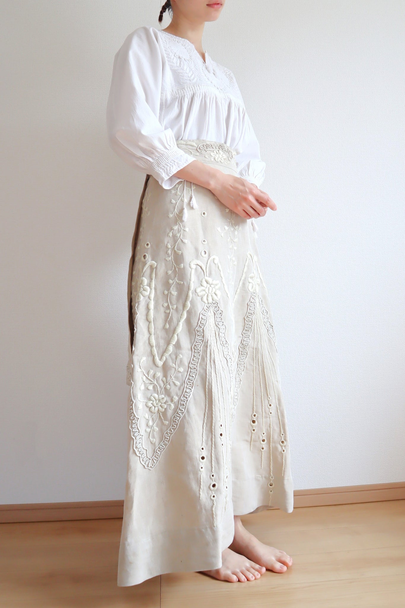 70s All White Embroidered Mexican Blouse