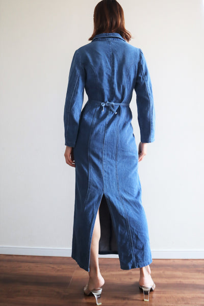 80s Long Denim Dress