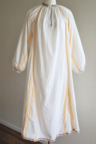 70s Gradient Hand Crochet Embroidered Dress