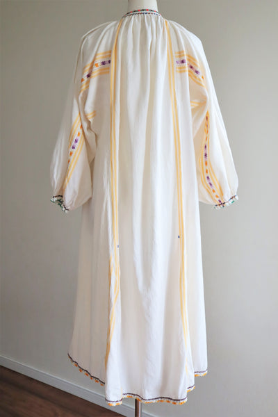 70s Gradient Hand Crochet Embroidered Dress