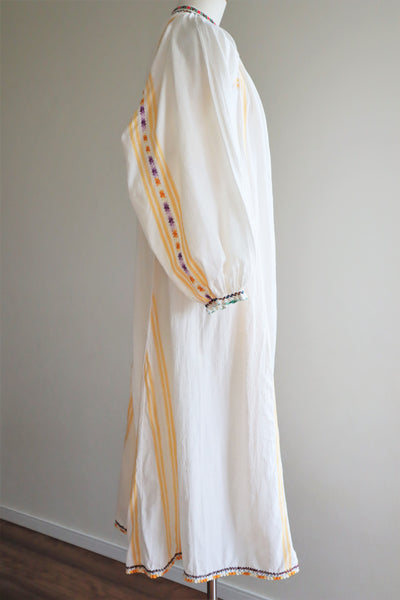 70s Gradient Hand Crochet Embroidered Dress