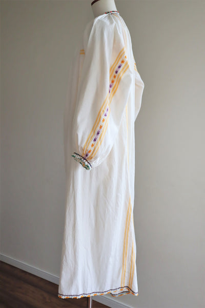70s Gradient Hand Crochet Embroidered Dress