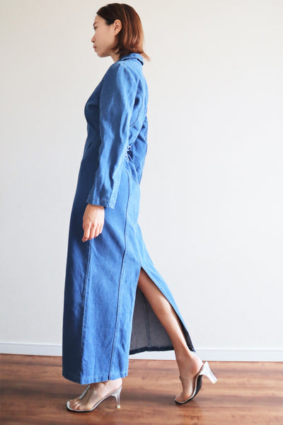 80s Long Denim Dress