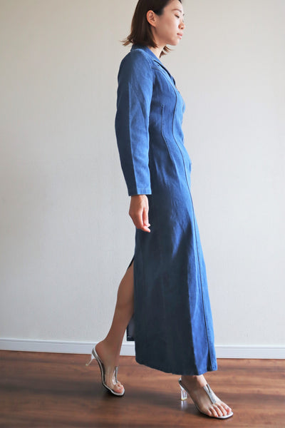 80s Long Denim Dress