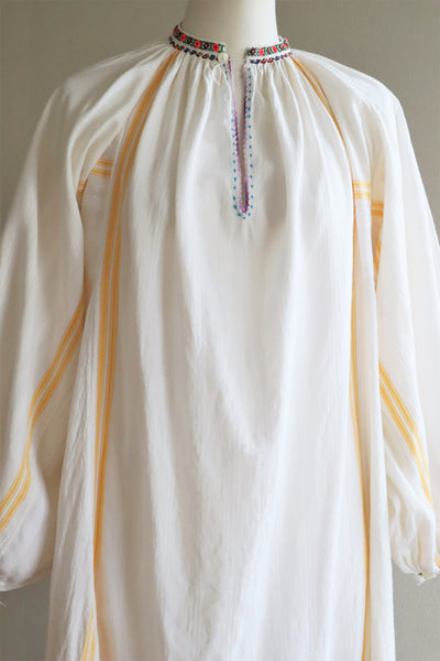 70s Gradient Hand Crochet Embroidered Dress
