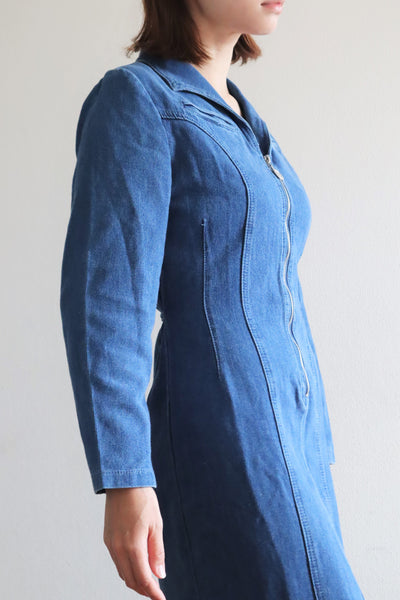80s Long Denim Dress