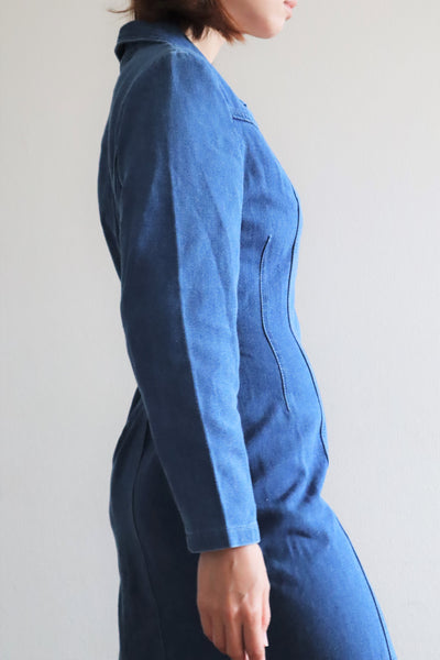 80s Long Denim Dress
