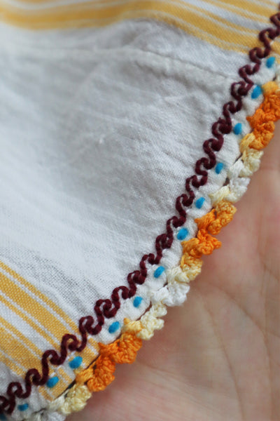 70s Gradient Hand Crochet Embroidered Dress