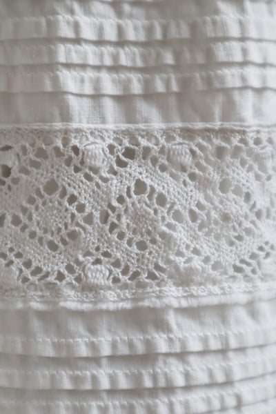 1900s Edwardian White Cotton Lace Skirt Size L